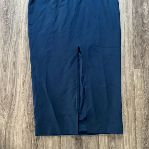 Yum KimThat One Shoulder Midi DressMedium Navy Front slit Body-con Style